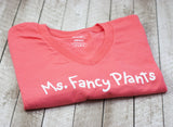 "Ms. Fancy Plants" Women's V-Neck T-Shirt